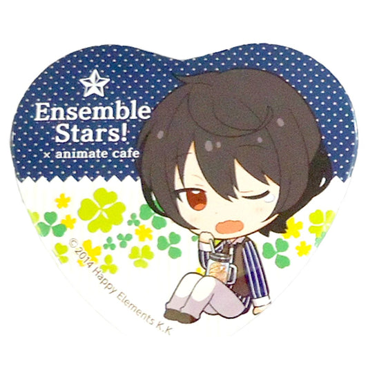 Ensemble Stars! Ritsu Sakuma Trading Heart Shaped Can Badge Yumenosaki Picnic Ver.B Group animate cafe Limited Buttons [USED]