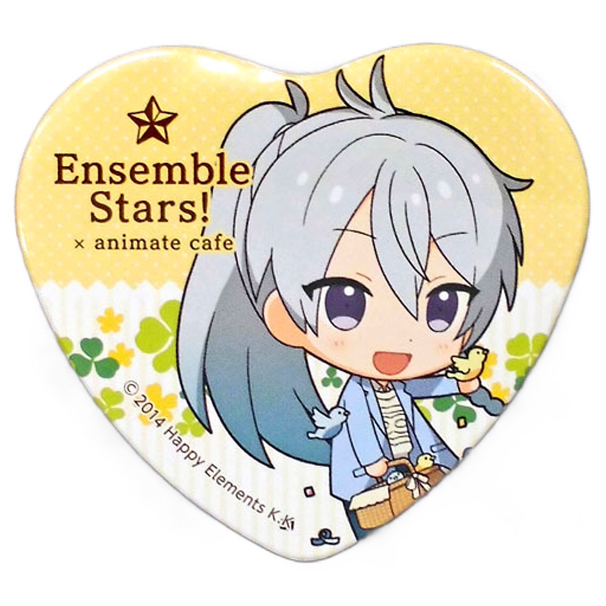 Ensemble Stars! Wataru Hibiki Trading Heart Shaped Can Badge Yumenosaki Picnic Ver.C Group animate cafe Limited Buttons [USED]
