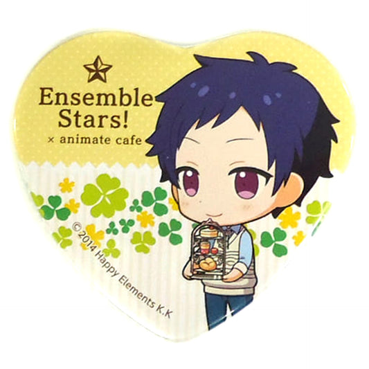 Yuzuru Fushimi Ensemble Stars! X animatecafe Trading Heart Shaped Button Yumenosaki Picnic Ver.C Group [USED]