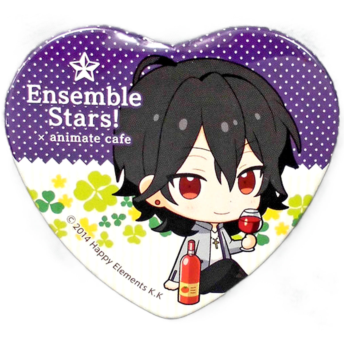 Ensemble Stars! Rei Sakuma Trading Heart Shaped Can Badge Yumenosaki Picnic Ver.C Group animate cafe Limited Buttons [USED]