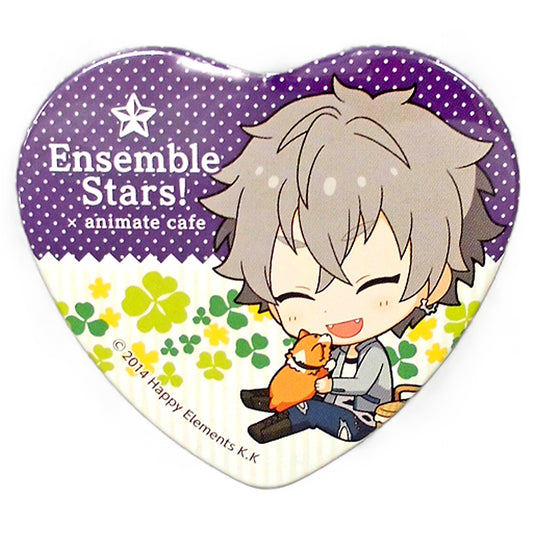 Ensemble Stars! Koga Ogami Trading Heart Shaped Can Badge Yumenosaki Picnic Ver.C Group animate cafe Limited Buttons [USED]