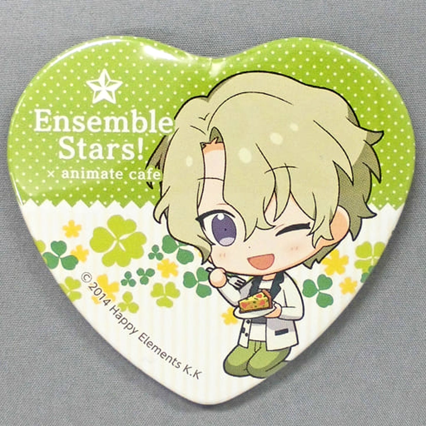 Hiyori Tomoe Ensemble Stars! X animatecafe Trading Heart Shaped Button Yumenosaki Picnic Ver.C Group [USED]