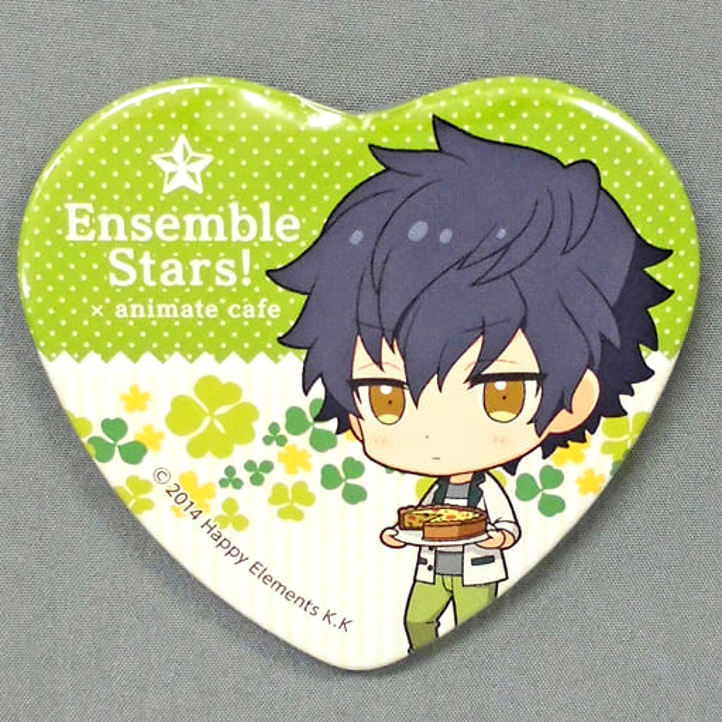 Jun Sazanami Ensemble Stars! X animatecafe Trading Heart Shaped Button Yumenosaki Picnic Ver.C Group [USED]