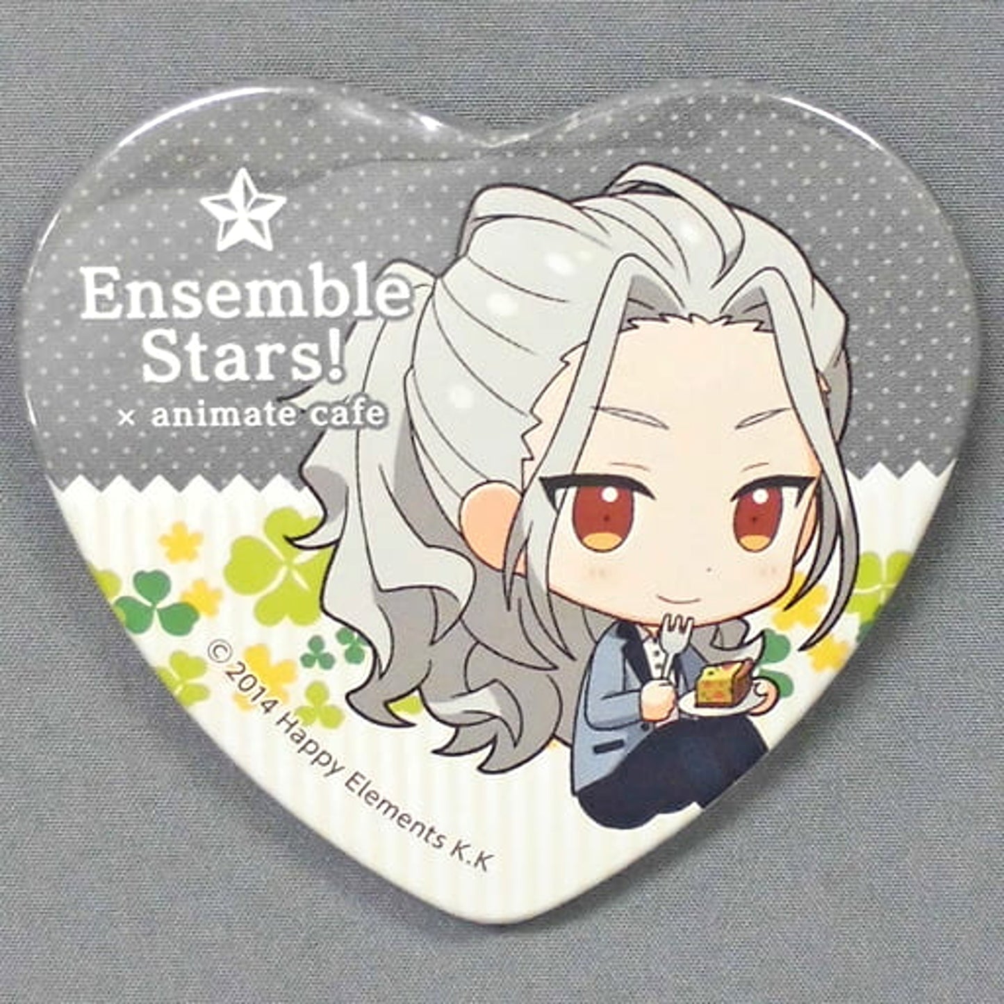 Nagisa Ran Ensemble Stars! X animatecafe Trading Heart Shaped Button Yumenosaki Picnic Ver.C Group [USED]