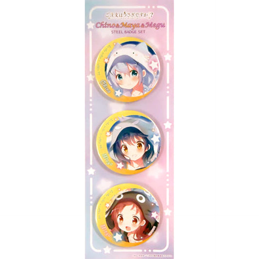 Is the Order a Rabbit?? Chino Maya Megu Can Badge Gochiusa Set 2015 Winter C89 Limited Set of 3 Buttons [USED]