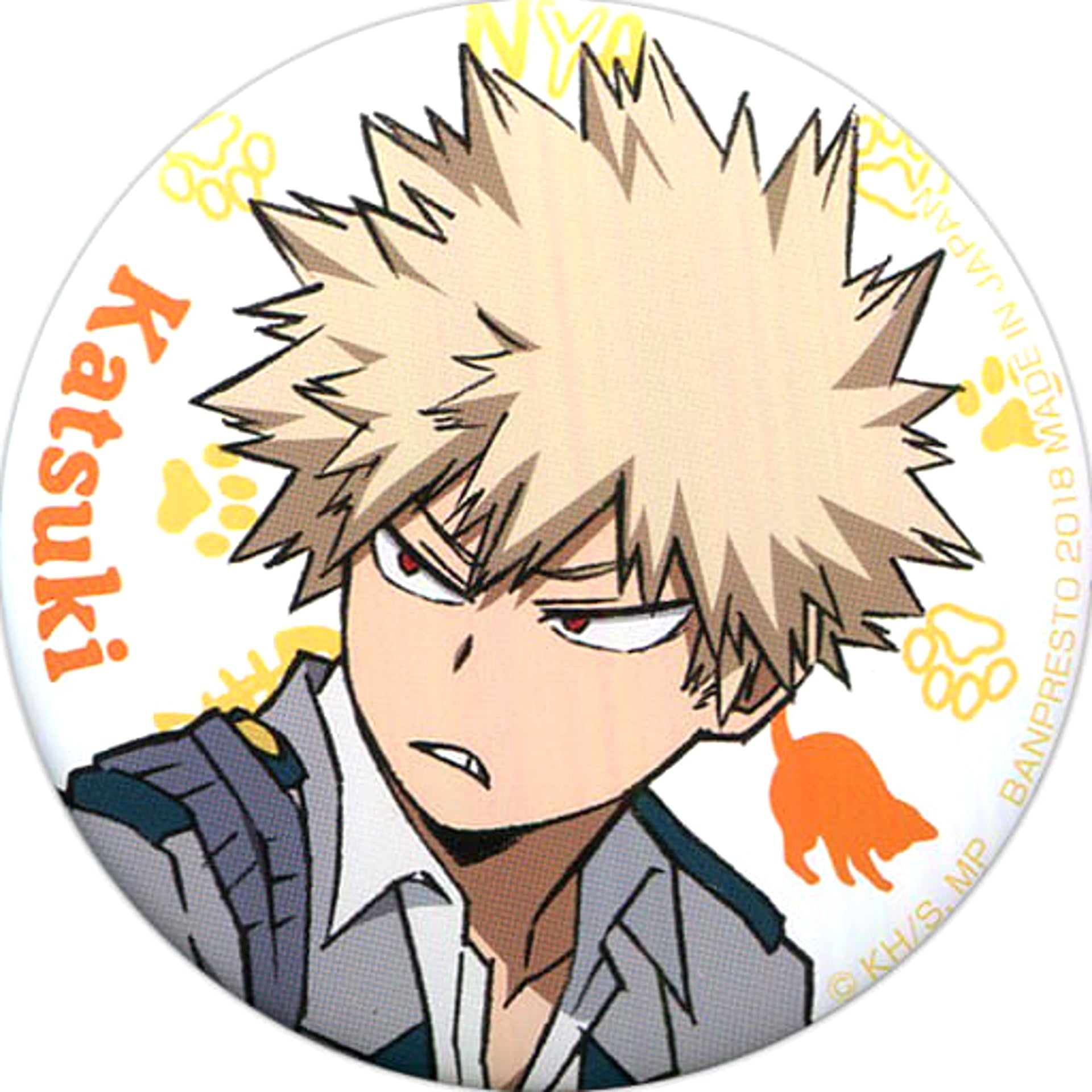 My Hero Academia Katsuki Bakugo Ichiban Kuji A Break with The Cat Can Badge Prize F Buttons [USED]