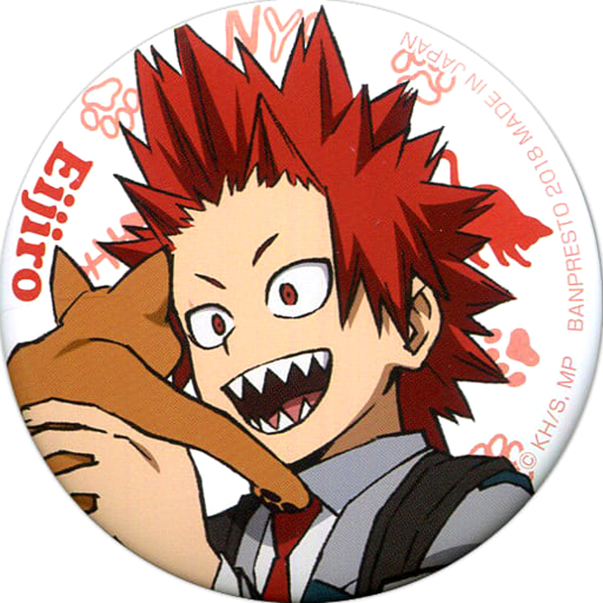 My Hero Academia Eijirou Kirishima Ichiban Kuji A Break with The Cat Can Badge Prize F Buttons [USED]