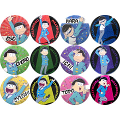 Mr. Osomatsu Trading Can Badge Fuyu no Matsu no Ichi Business Trip Edition in Ikebukuro Pose with a Suit! Limited All 12 Types Set Buttons [USED]