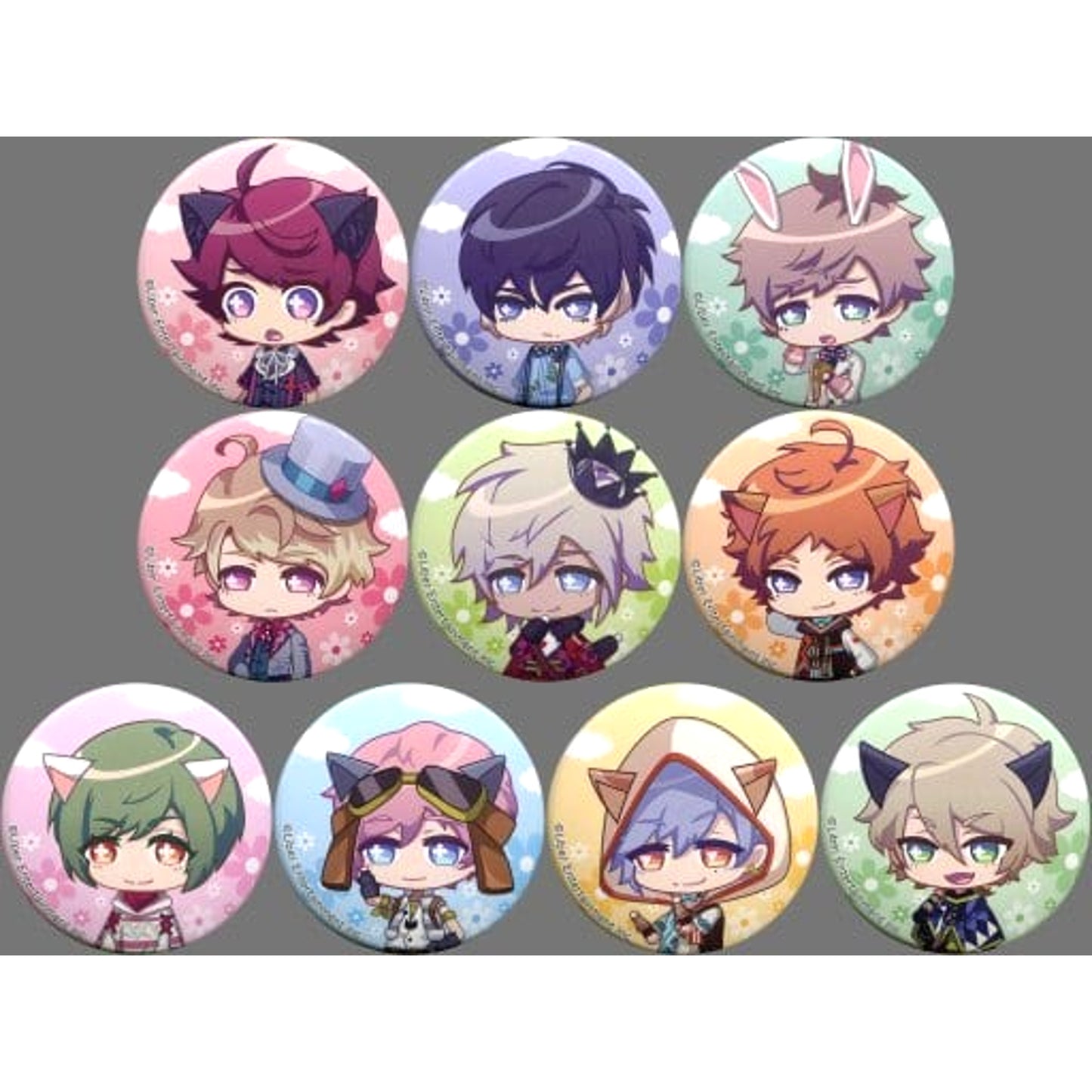 Sakuya Sakuma & Others A3 A3! All 10 Types Set Chara Badge Collection 2nd Performance: Spring Team & Summer Team [USED]