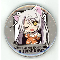 Puella Magi Madoka Magica x Monogatari Series Black Hanekawa Collection Can Badge MADOGATARI Exhibition Limited Buttons [USED]