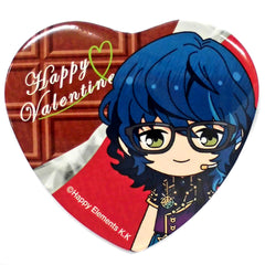 Ensemble Stars! Tsumugi Aoba Heart Can Badge Group B Valentine Marukaku Kan Badge 2018 Ver. Buttons [USED]
