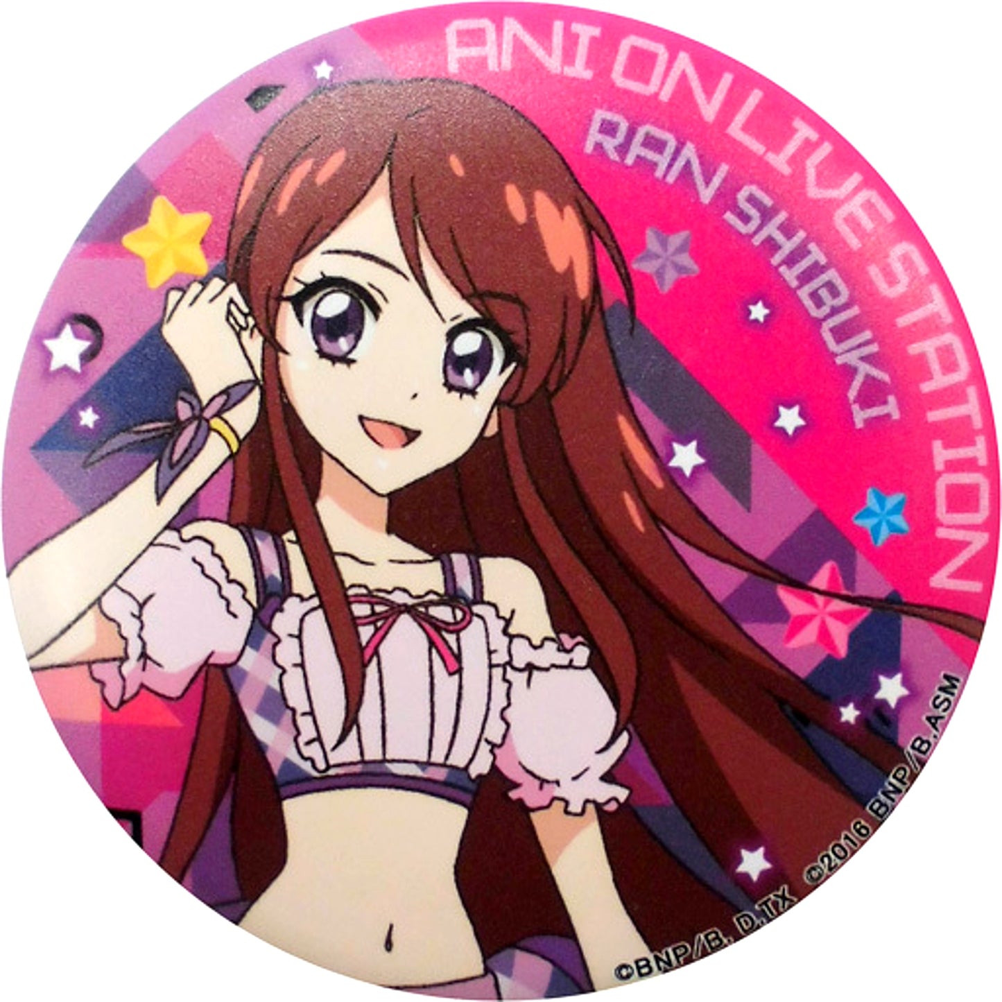 Ran Shibuki Aikatsu! x AniON Station All Aikatsu Stars! Live Station 2 DJ Live Japan Tour Magnet Button 1 [USED]
