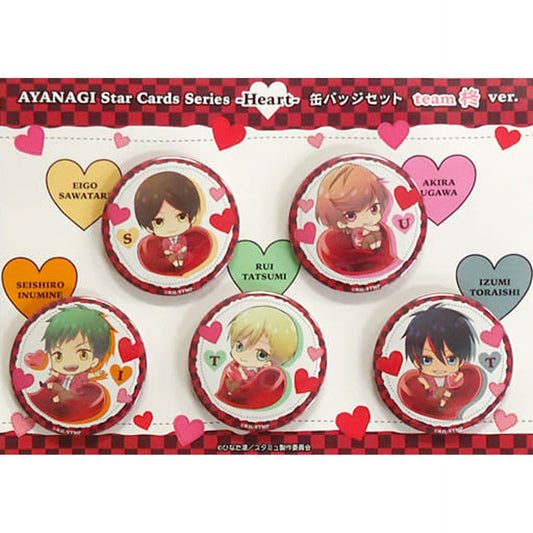 Seishiro Inumine & Others Team Hiiragi Ver. Star Myu Ayanagi Star Cards Series Heart Button Set Ayanagi Academy Star Cards Party 2016-2017 in animate 4th Edition Exclusive [USED]