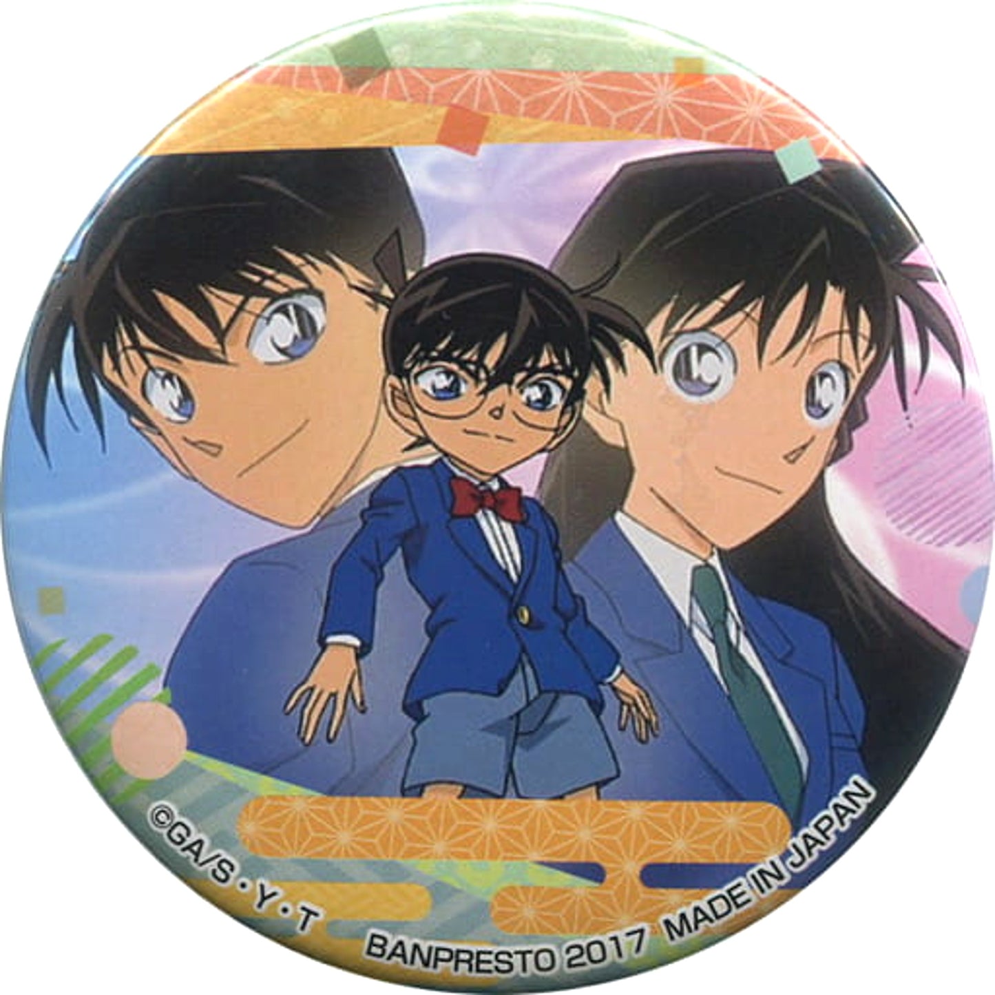 Detective Conan Conan Edogawa Shinichi Kudo Mori Ran Can Badge Ichiban Cafe Conan Chaya Limited Buttons [USED]