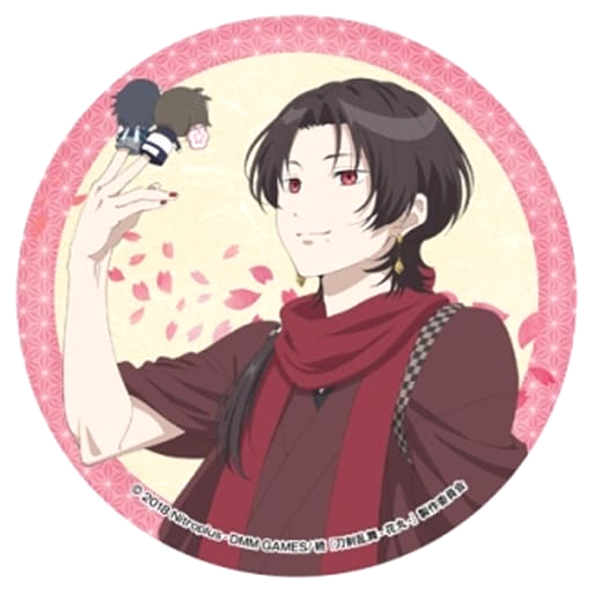 Zoku Touken Ranbu Hanamaru Kashu Kiyomitsu Yubi no Ue Series Newly Drawn Can Badge Buttons [USED]