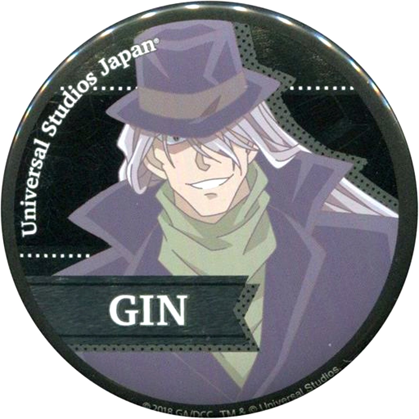 Gin Detective Conan World Collectible Button Universal Studios Japan 2018 Ltd [USED]