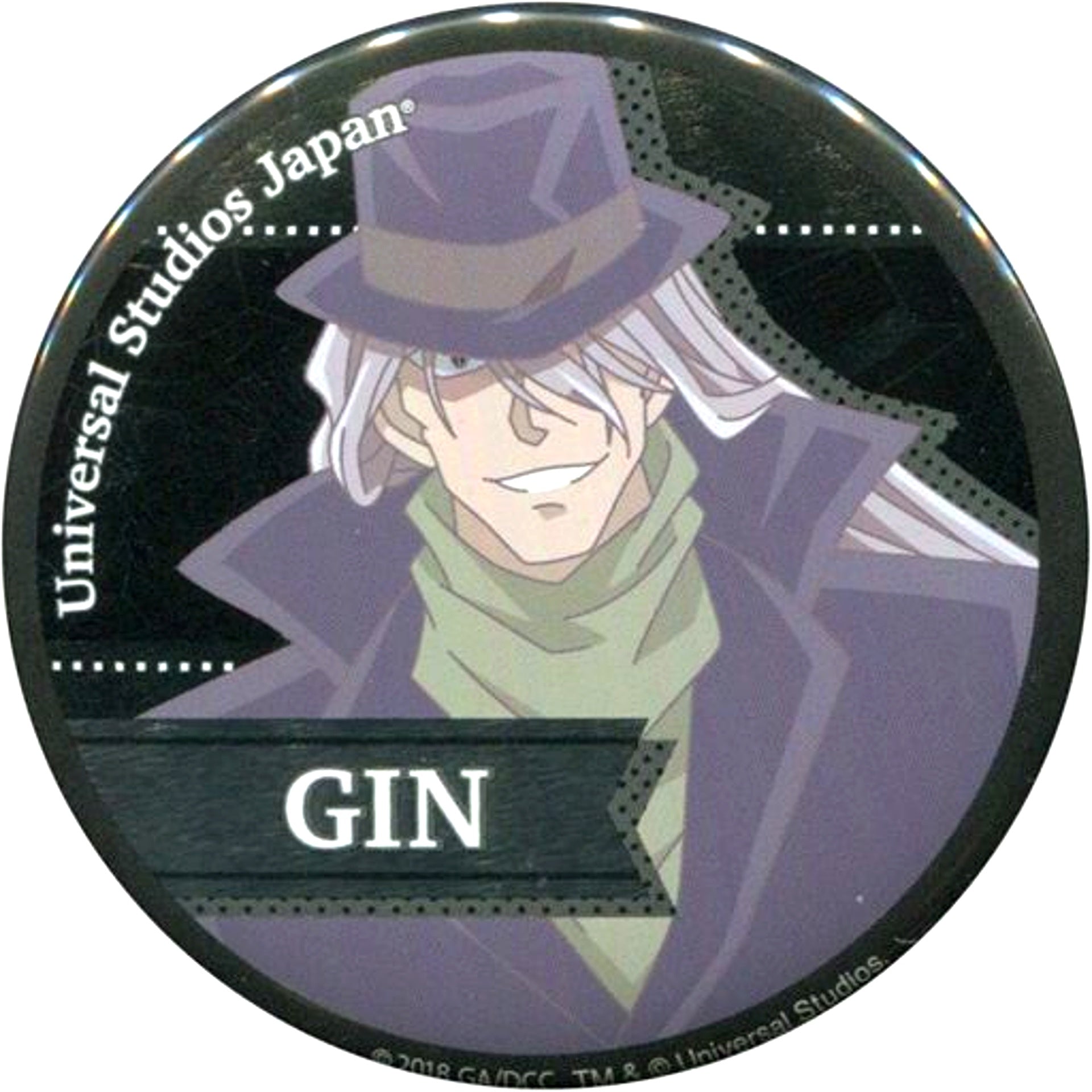 Gin Detective Conan World Collectible Button Universal Studios Japan 2018 Ltd [USED]