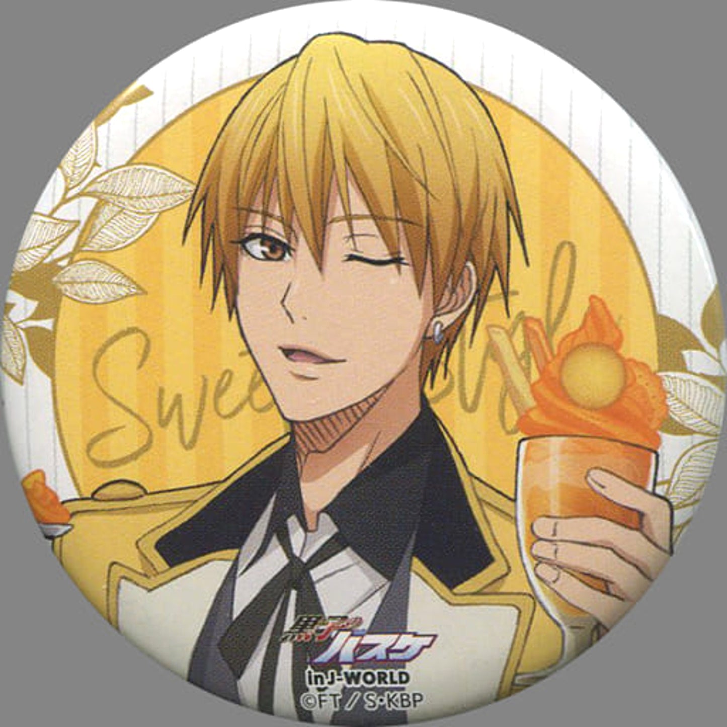 Ryota Kise Kuroko's Basketball 56mm Button J-World Collection Sweets Style Ver. Ryota Kise Limited Mini Attraction Manager no Oshigoto Basketball Prize [USED]