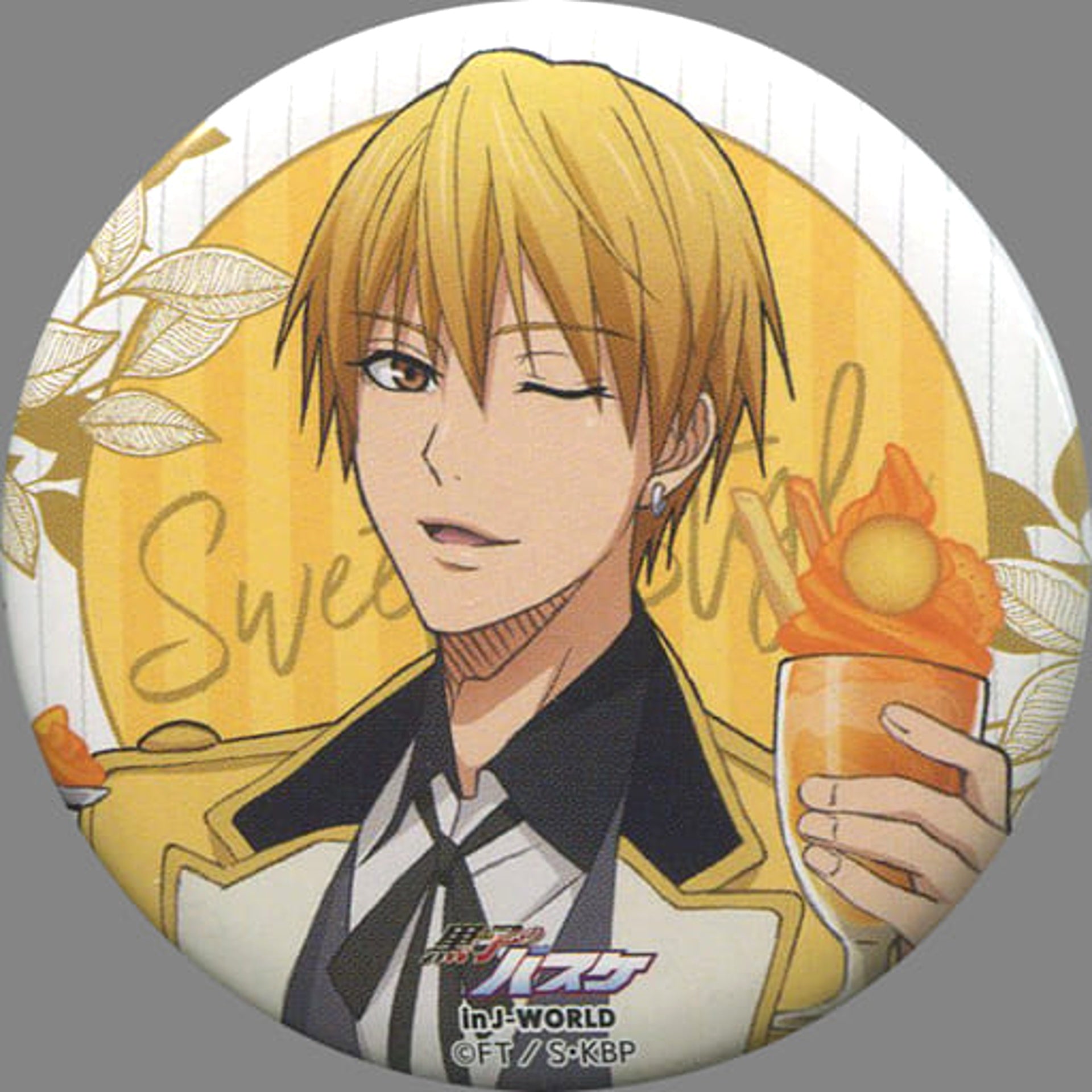 Ryota Kise Kuroko's Basketball 56mm Button J-World Collection Sweets Style Ver. Ryota Kise Limited Mini Attraction Manager no Oshigoto Basketball Prize [USED]