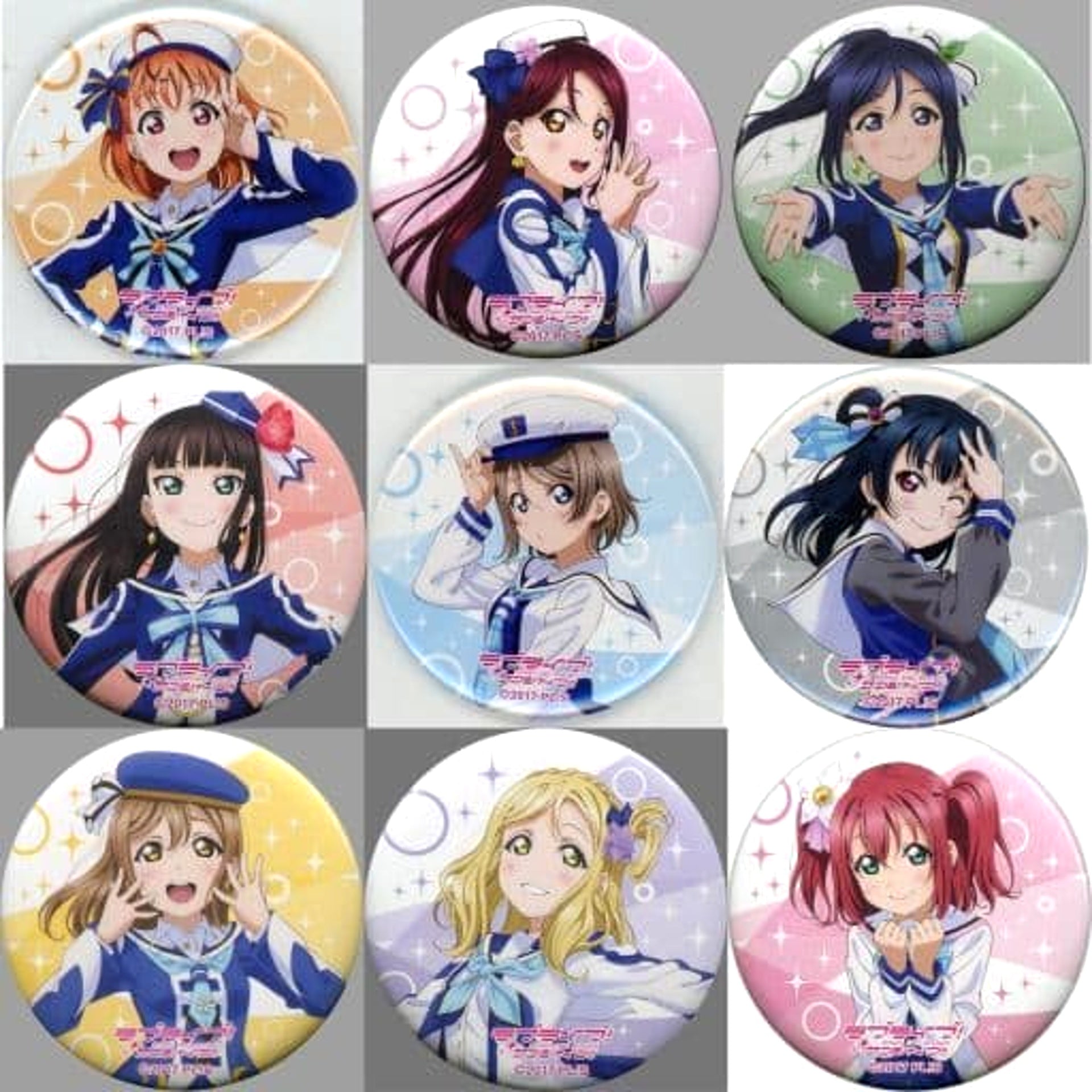 Love Live! Sunshine!! Chika Takami & Others Can Badge Aqours 3Rd Lovelive! Tour Wonderful Stories Venue Limited Venue Limited All 9 Types Set Buttons [USED]