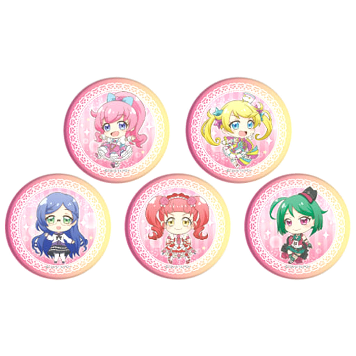 Kiratto Pri Chan Mirai Momoyama & Others SD Design Can Badge 01 All 5 Types Set Buttons [USED]