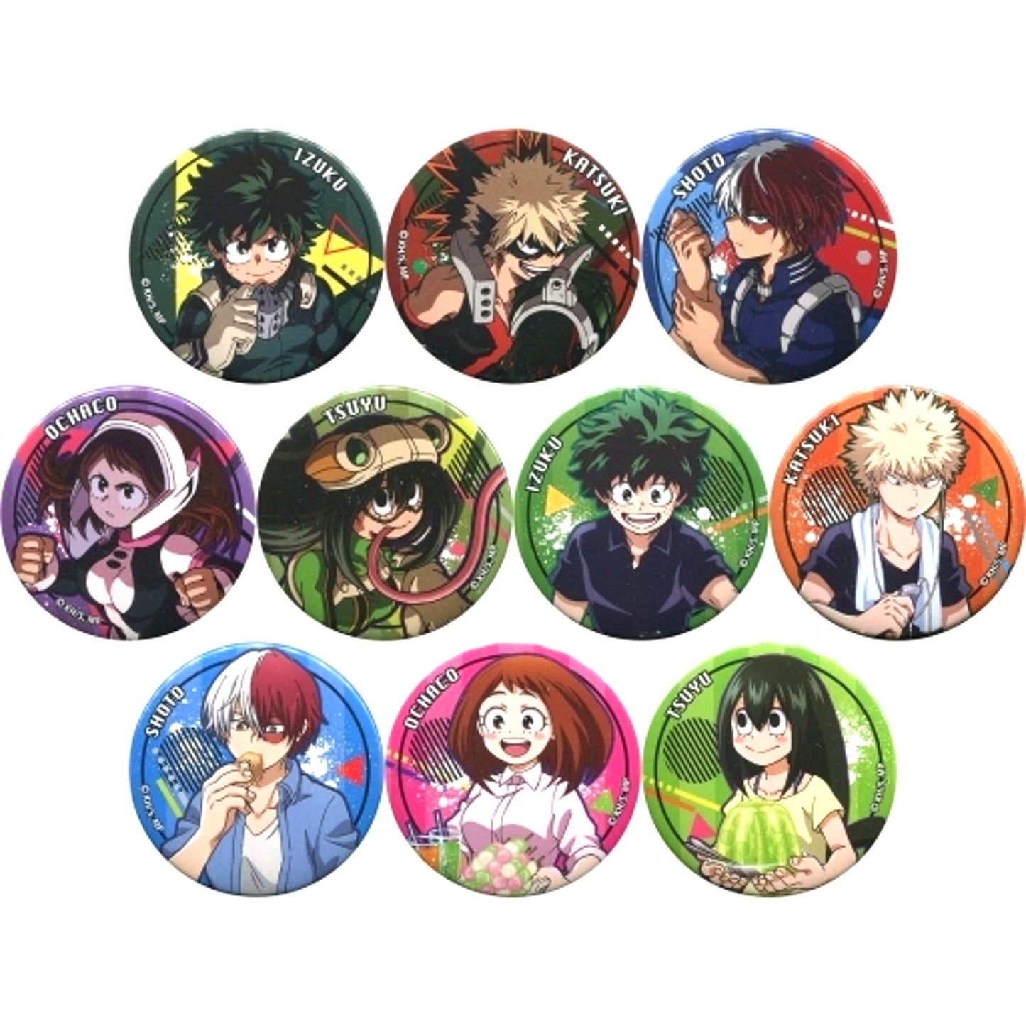 Set of 10 My Hero Academia Button Collection [USED]