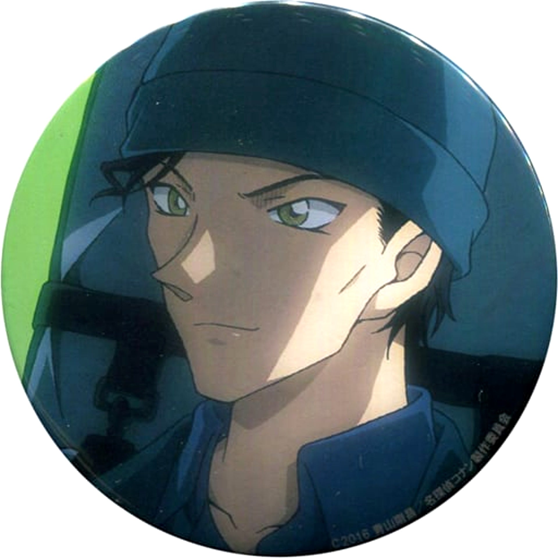 Shuichi Akai Background Green 2 Detective Conan: The Darkest Nightmare Movie Edition Button [USED]