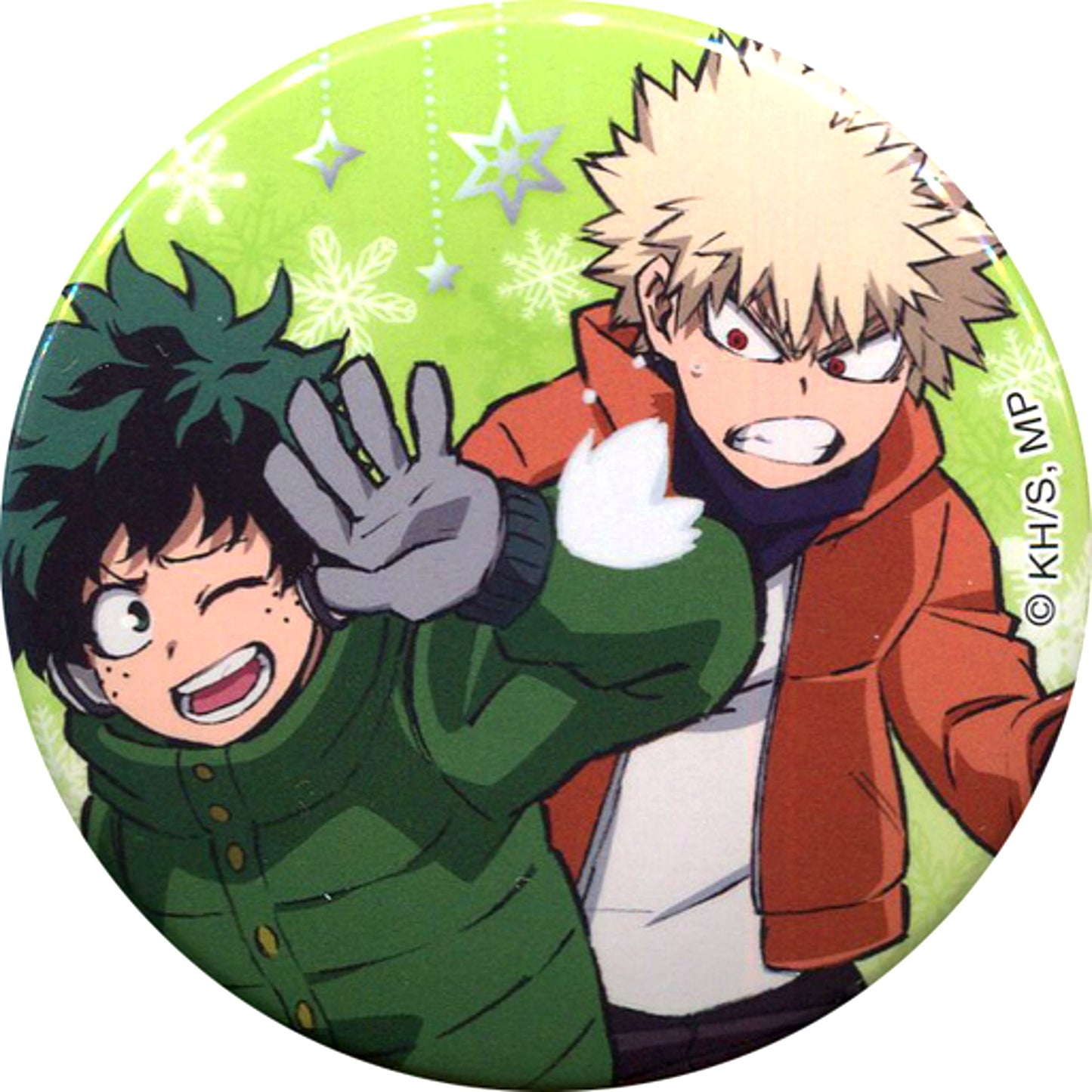 Izuku Midoriya & Katsuki Bakugo My Hero Academia Chara Badge Collection Snowball Fight [USED]