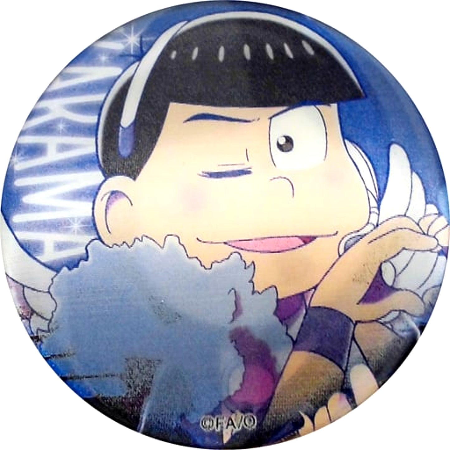 Mr. Osomatsu Karamatsu Name Written in the Background Changing Can Badge Collection Angel Idol in Marui / Devil Band in HMV Limited Buttons [USED]