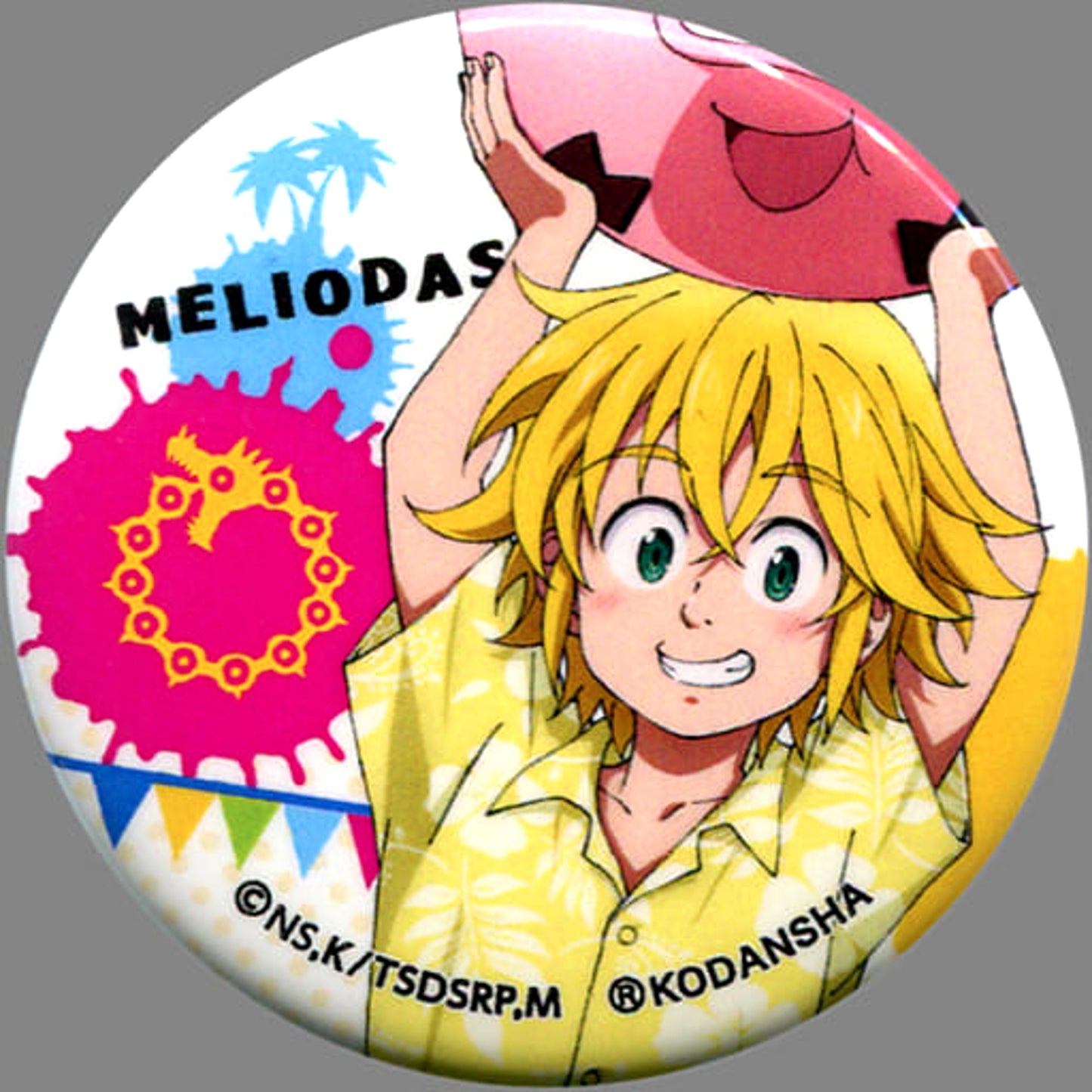 The Seven Deadly Sins Meliodas Trading Can Badge Fes Blue Sky Vacation / Hot Summer Party Limited Buttons [USED]