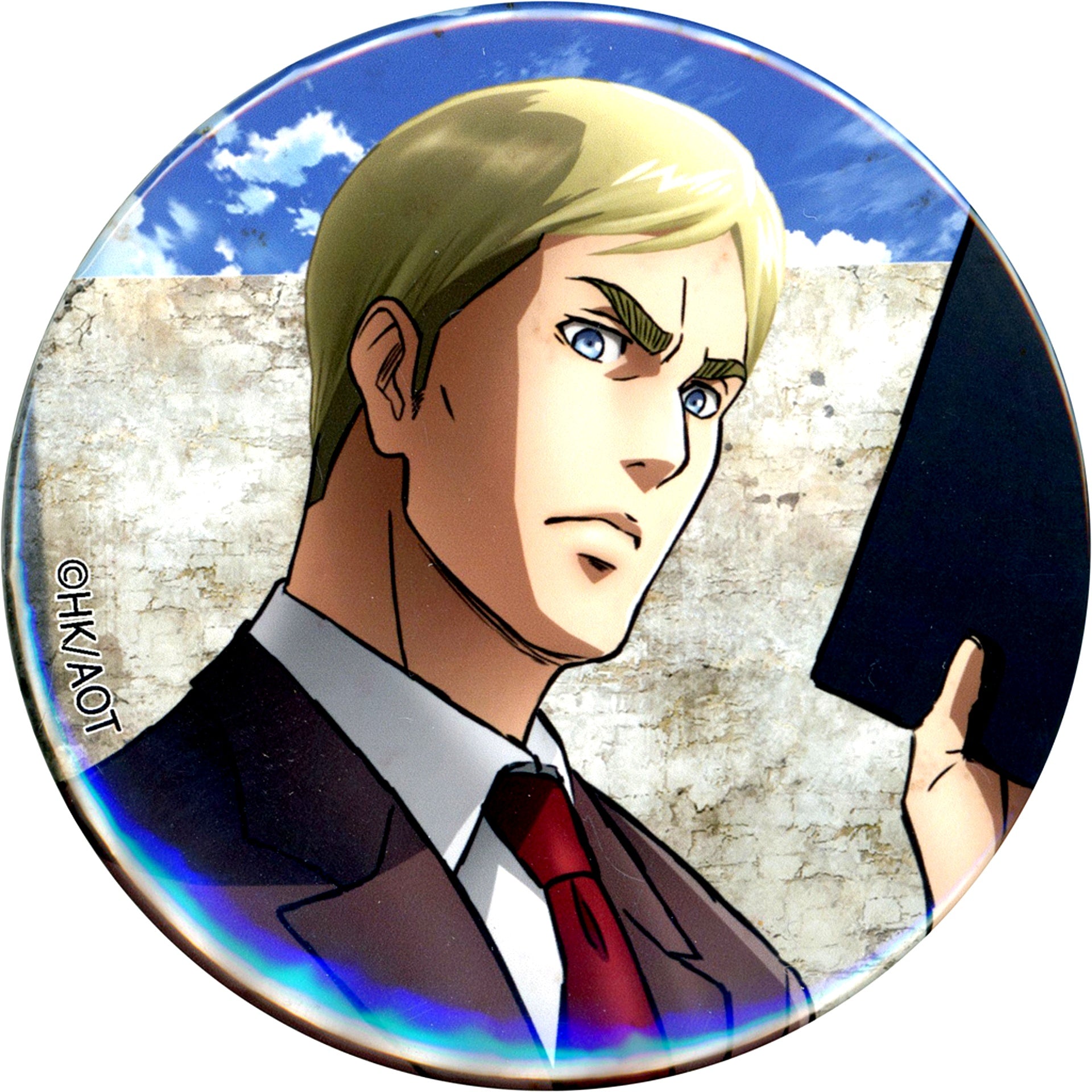 Erwin Smith Life-size 1st Attack on Titan Test Trading Button [USED]
