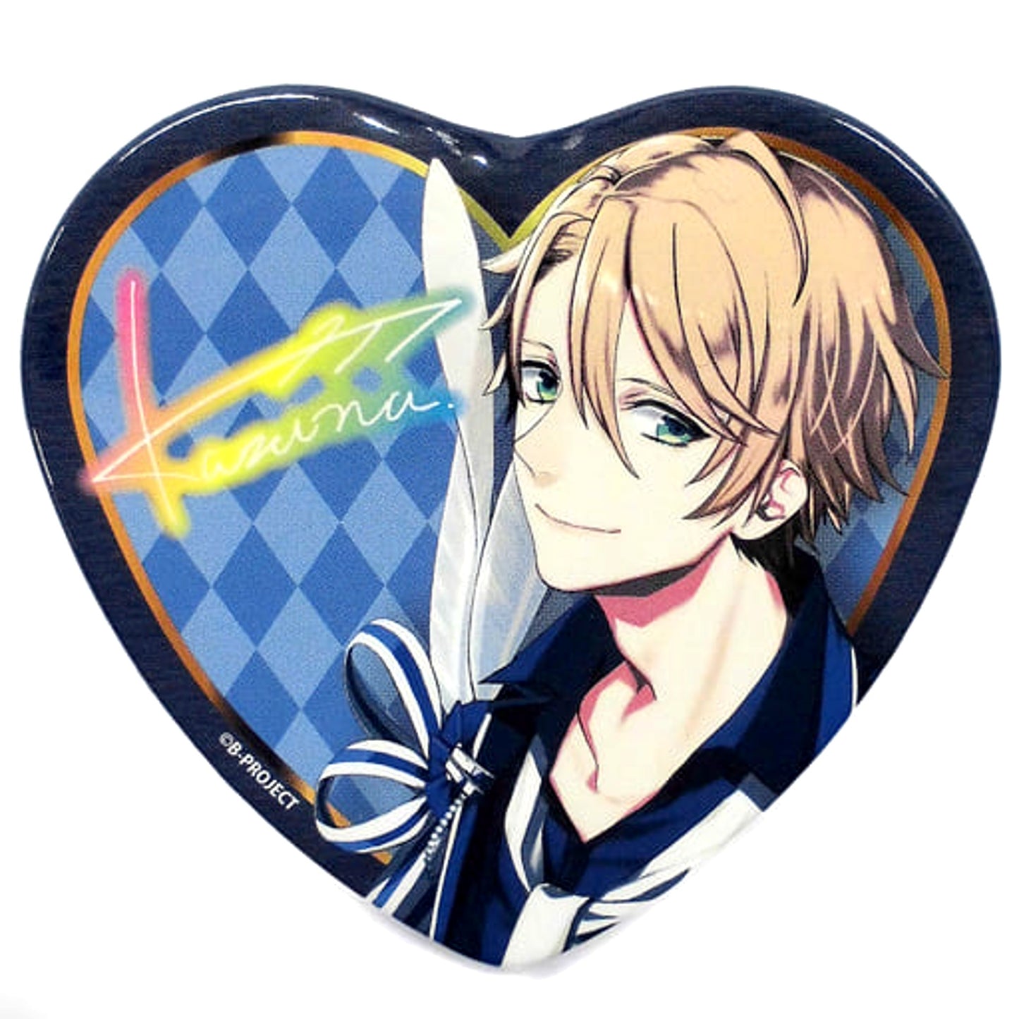B-PROJECT Kazuna Masunaga Black Border Signed Heart-Shaped Can Badge Love&Art Family MTG2017: Happy Flower Festival Venue Limited Purchase Benefits Buttons [USED]