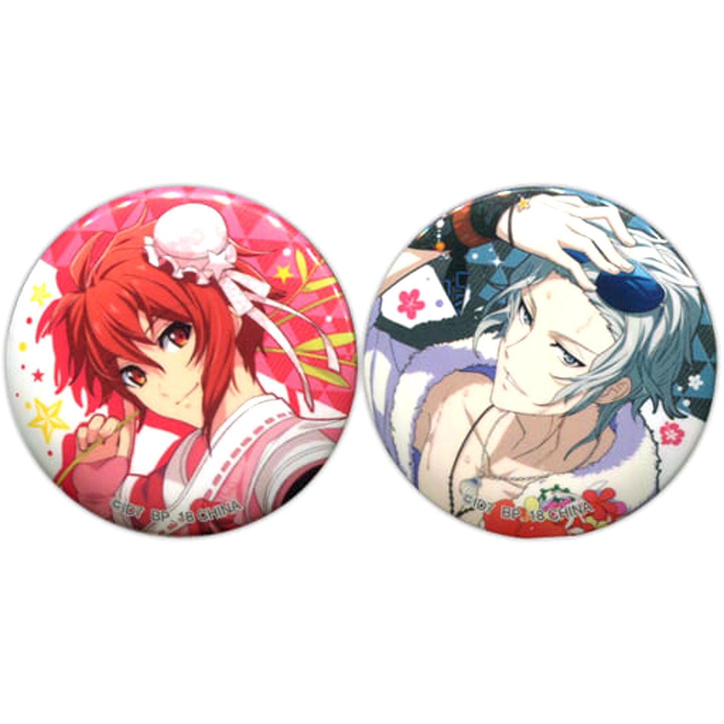 Riku Nanase Gaku Yaotome The Star! King Pudding Costume IDOLiSH7 Ichiban Kuji Button Memorial Series Prize E [USED]