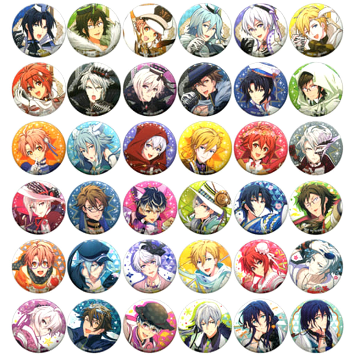 IDOLiSH7 Banri Ogami & Others Ichiban Kuji Memorial Series Can Badge Prize E All 18 Types Set Buttons [USED]
