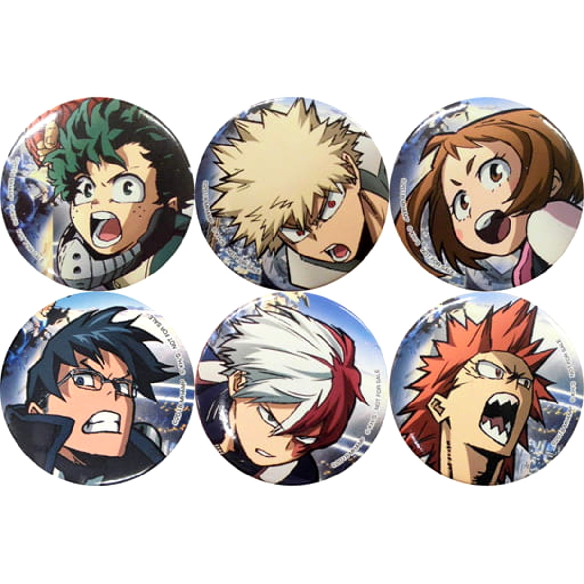 My Hero Academia Two Heroes Izuku Midoriya & Others Original Can Badge FamilyMart Exclusive Target Product Purchase Privilege All 6 Types Set Buttons [USED]