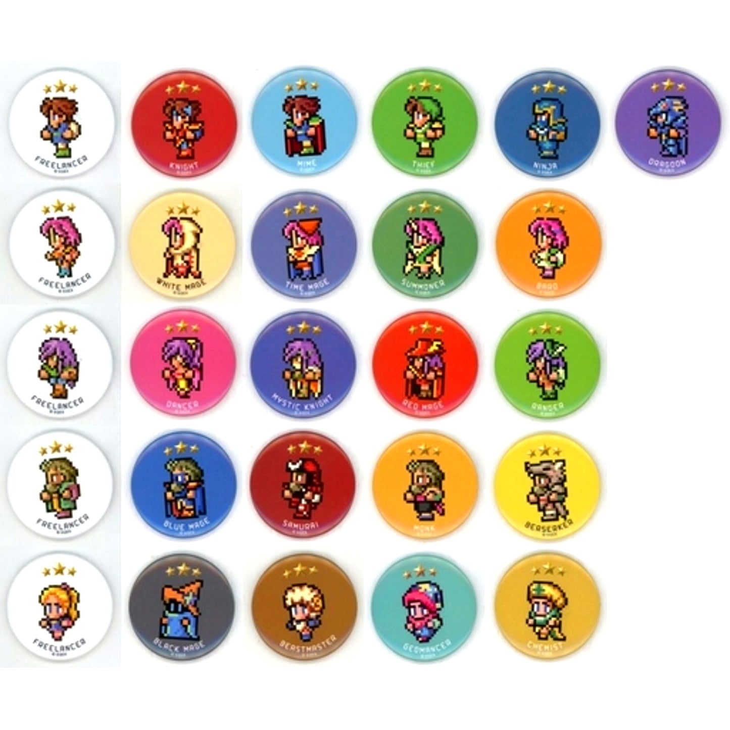 Set of 26 Final Fantasy V Final Fantasy 30th Anniv Exhibition Farewell Story Job Change Badge Collection [USED]