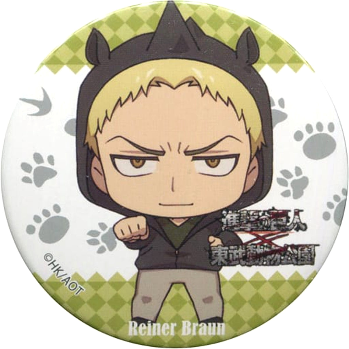 Attack on Titan Reiner Braun Trading Can Badge Animal Costume Ver.A Tobu Zoological Park Limited Buttons [USED]