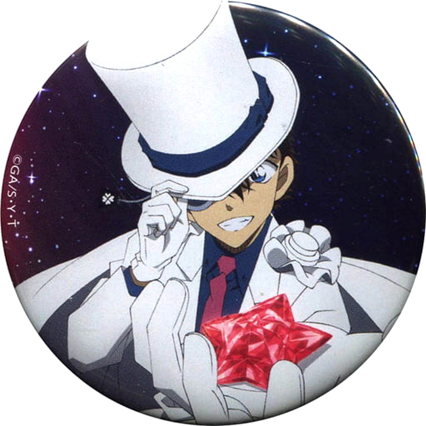 Detective Conan Kid the Phantom Thief Trading Can Badge Set Buttons [USED]