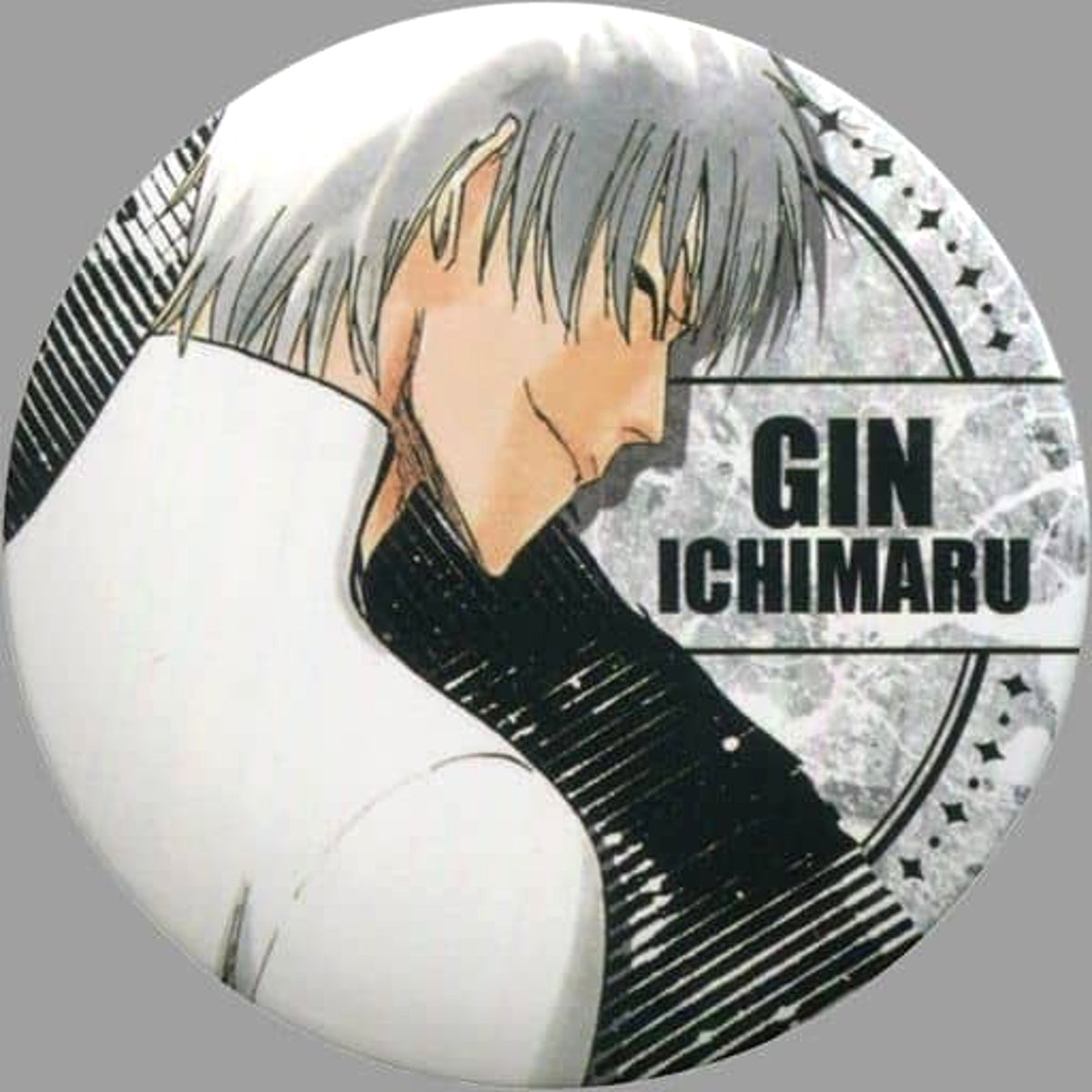 Bleach Gin Ichimaru Collection Can Badge WJ 50th Anniversary Exhibition Ver. Part 2 50th Anniversary Weekly Shonen Jump Exhibition Vol.3 Limited Buttons [USED]