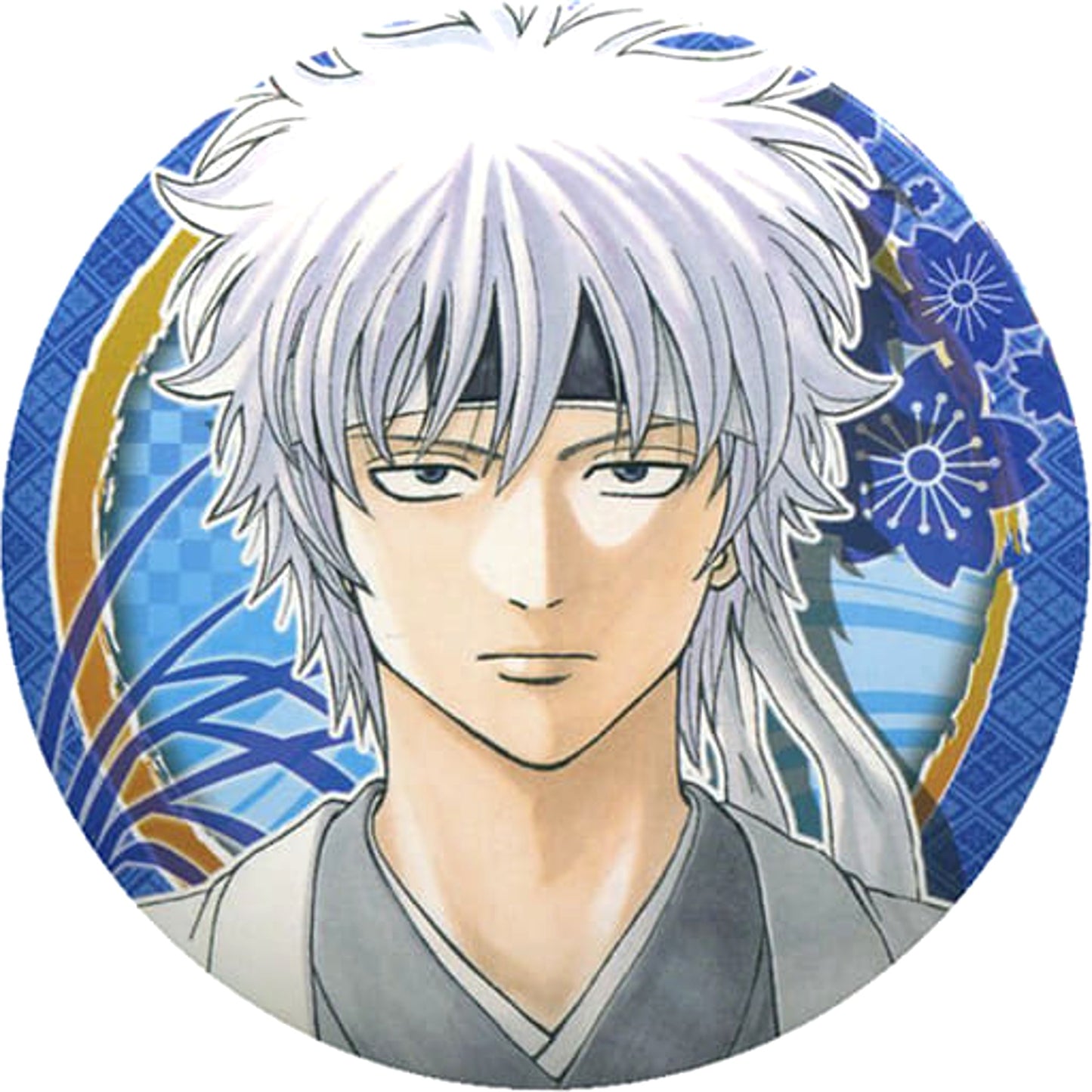 Gintama Gintoki Sakata Joi War Collection Can Badge WJ 50th Anniversary Exhibition Ver. Part 2 50th Anniversary Weekly Shonen Jump Exhibition Vol.3 Limited Buttons [USED]