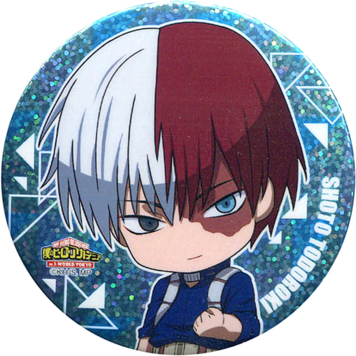 My Hero Academia Shoto Todoroki Chibi World 75mm Kirakira Can Badge in J-World Tokyo Limited Buttons [USED]