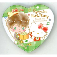 Ensemble Stars! X Sanrio Characters Cafe Midori Takamine X Hello Kitty Heart Shaped Can Badge A Buttons [USED]