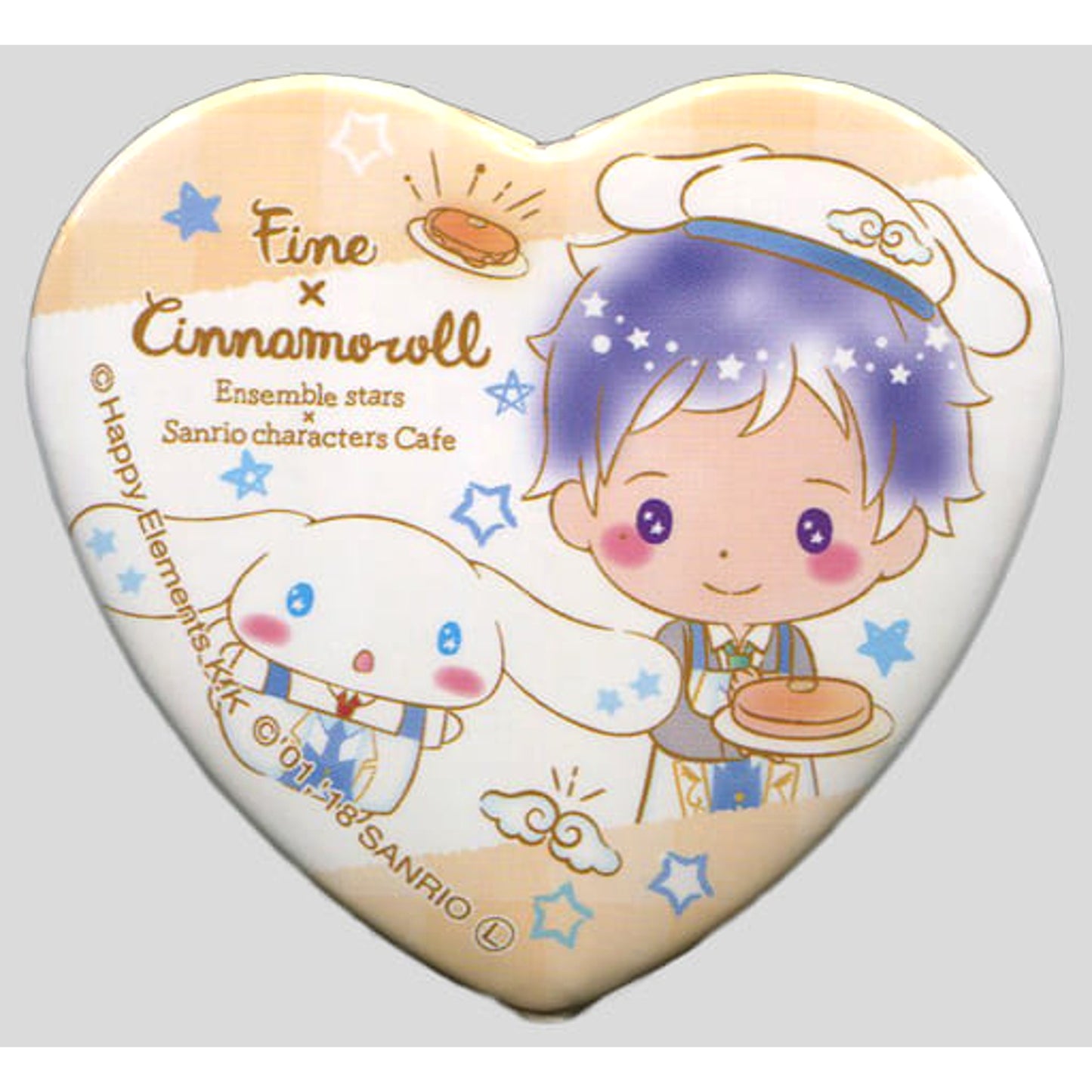 Ensemble Stars! X Sanrio Characters Yuzuru Fushimi Cinnamoroll Ensemble Stars! Heart Shaped Can Badge B Sanrio Characters Cafe Limited Buttons [USED]