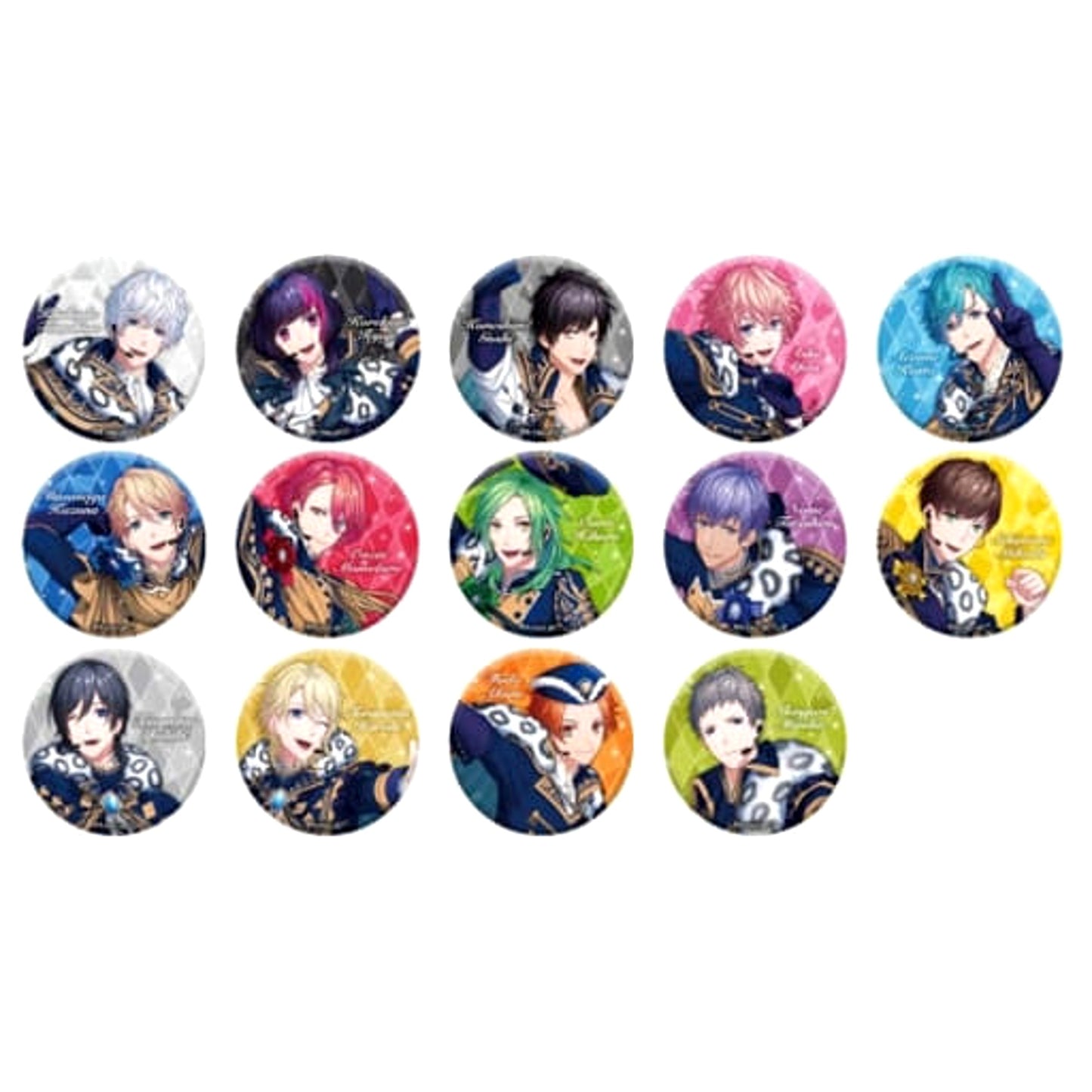 Kitakado Tomohisa & Others B-Project All 14 Types Set Muteki Dangerous Chara Badge Collection 1st Anniversary [USED]