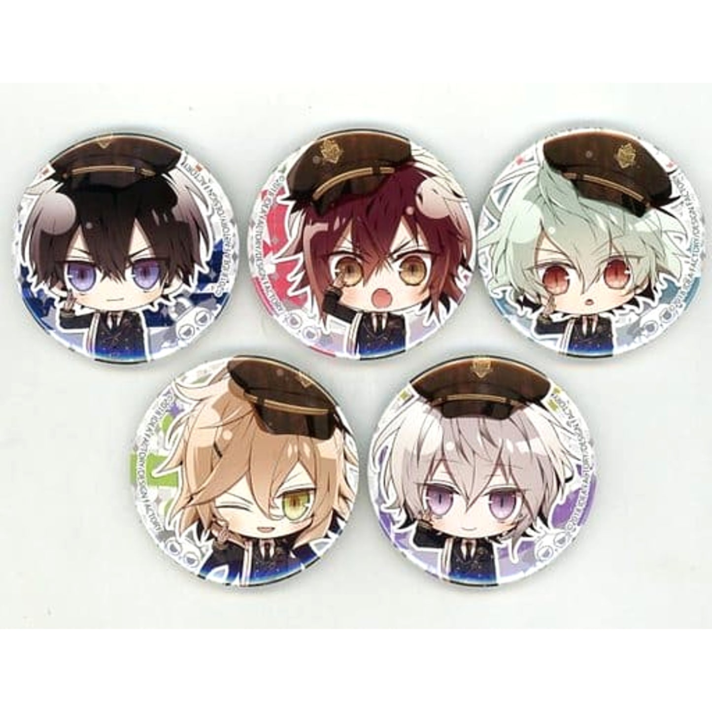 Aiji Yanagi & Others Collar x Malice: Unlimited 5 Piece Set Newly Drawn Chibi Character Button animate Limited PS Vita Software Bundled Bonus [USED]
