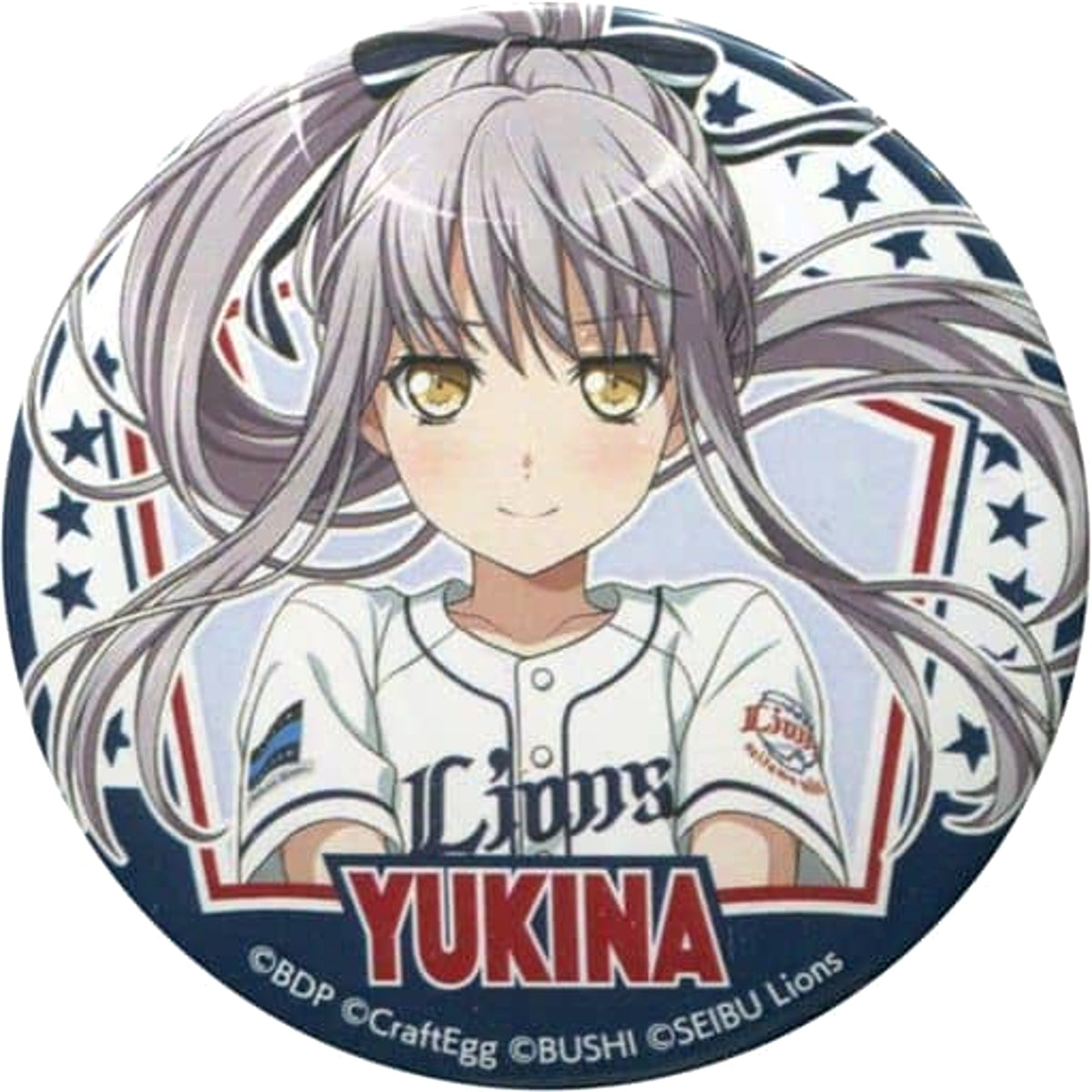 Bang Dream! Girls Band Party! Yukina Minato Upper Body Saitama Seibu Lions Trading Can Badge Pacific League 6 Team Collaboration Limited Buttons [USED]