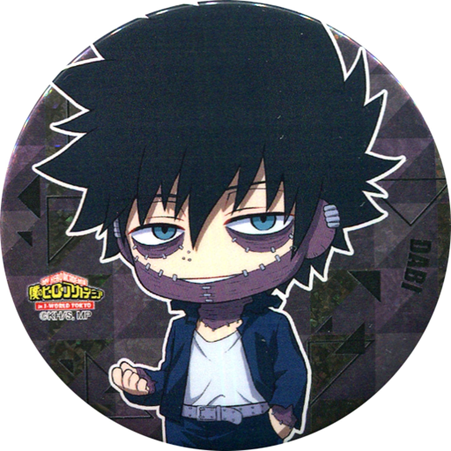 Dabi My Hero Academia Chibi WORLD 75mm Glitter Button in J-WORLD TOKYO [USED]
