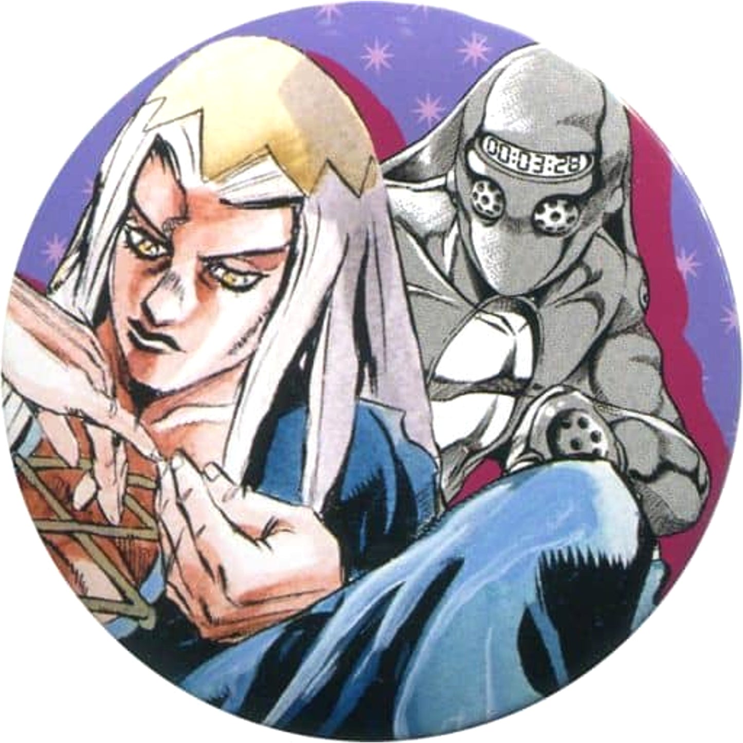 Leone Abbacchio Purple JoJo's Bizarre Adventure Part 5: Golden Wind Collection Button Hirohiko Araki Original Art Exhibition JOJO Ripple of Adventure Limited [USED]