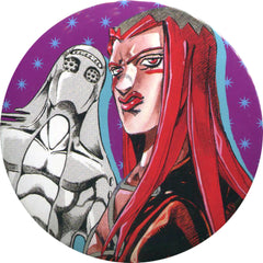 JoJo's Bizarre Adventure Part 5: Golden Wind Leone Abbacchio Pink Collection Can Badge Hirohiko Araki Original Art Exhibition JOJO Ripple of Adventure Limited Buttons [USED]