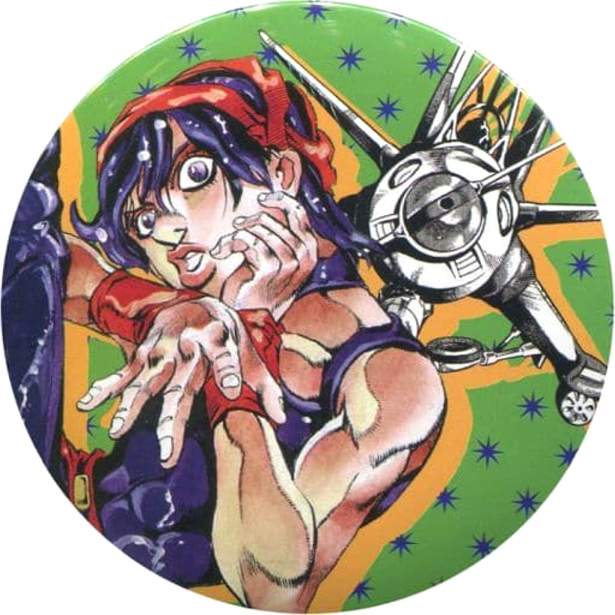 JoJo's Bizarre Adventure Part 5: Golden Wind Narancia Ghirga Collection Can Badge Hirohiko Araki Original Art Exhibition JOJO Ripple of Adventure Limited Buttons [USED]